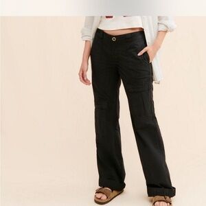 Free People The Thing Is Utility Cargo Pants Black size 0